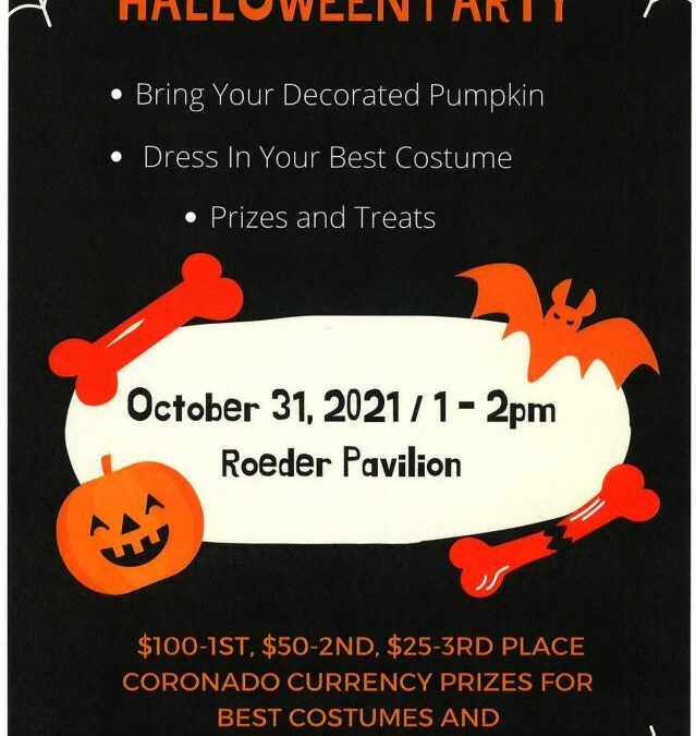 Halloween Party – October 31, 2021 1pm – 2pm – Roeder Pavilion
