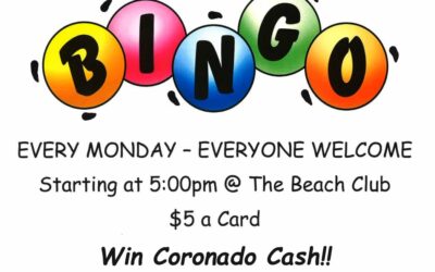 Bingo Monday 5:00 PM at The Beach Club
