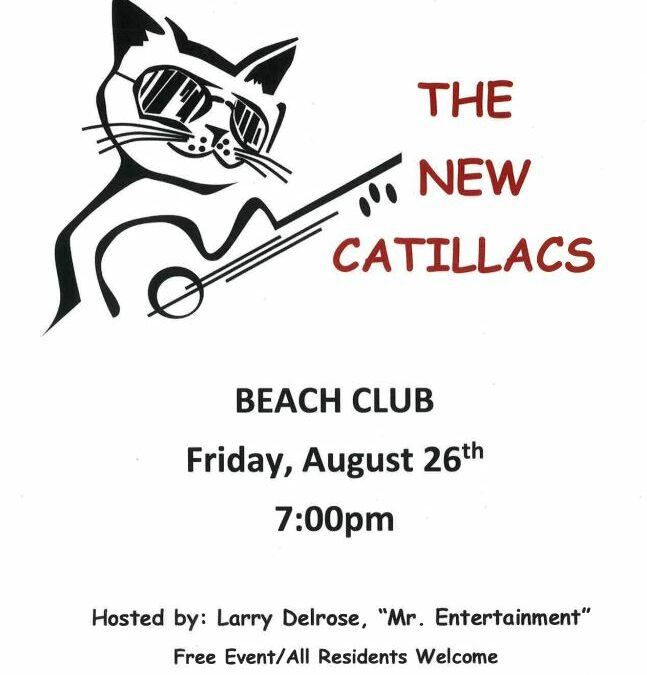 The New Cadillacs Beach Club Friday, August 26th 7:00 pm