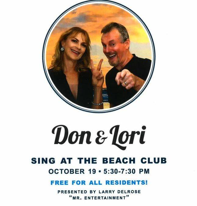 Don and Lori at the Beach Club October 19 2022 5:30-7:30 PM