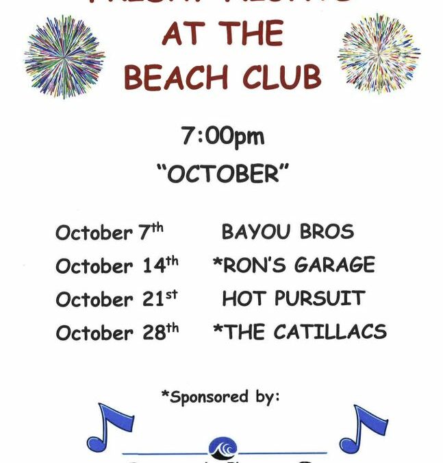 Friday Nights At The Beach Club October 2022