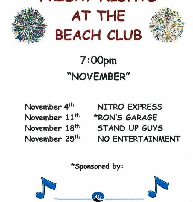 Friday Nights At the Beach Club 7:00 PM