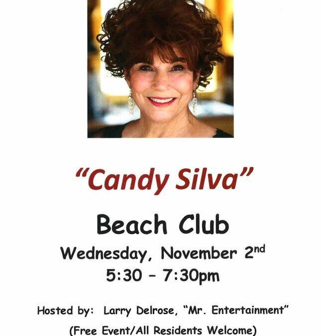 Candy Silva Beach Club Wednesday November 2nd 5:30 – 7:30 PM