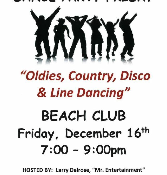 Dance Party Friday December 16th 7:00-9:00pm