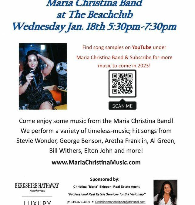 Maria Christina Band Wednesday Jan. 18th 5:30pm-7:30pm