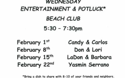 Wednesday Entertainment and Potluck February 2023